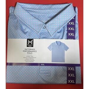 Member's Mark Blue Moisture Wicking Performance Polo Shirt UPF 50 Men's XXL NWT